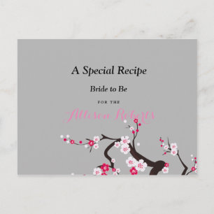 Carte Postale Recette Fête des mariées blanche rose cerise en fl