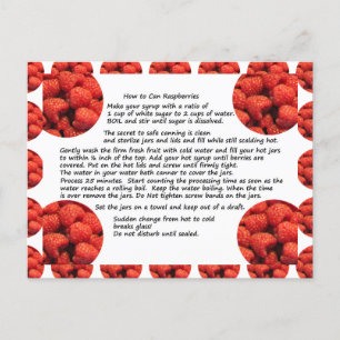 Carte postale Recette Fruit framboise