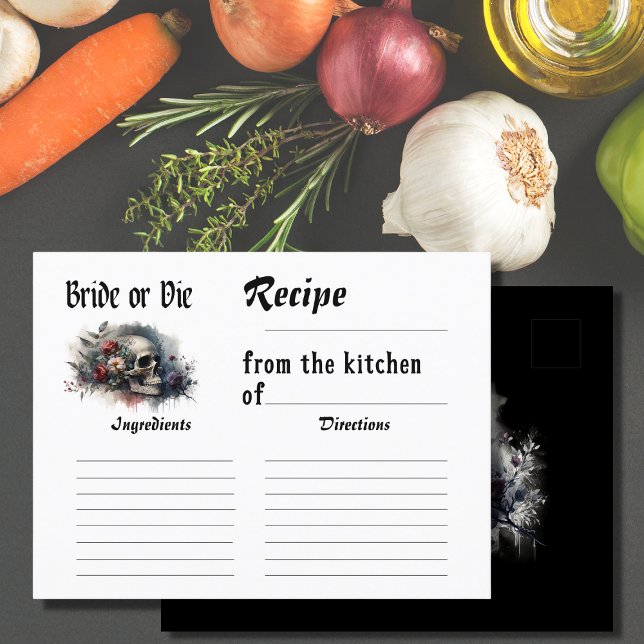 Carte Postale Recette gothique de mariée noire ou de Fête des ma (Créateur téléchargé)