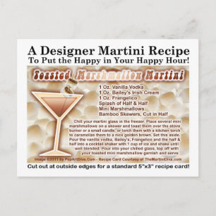 Carte postale Recette Marshmallow Grillée Martini 