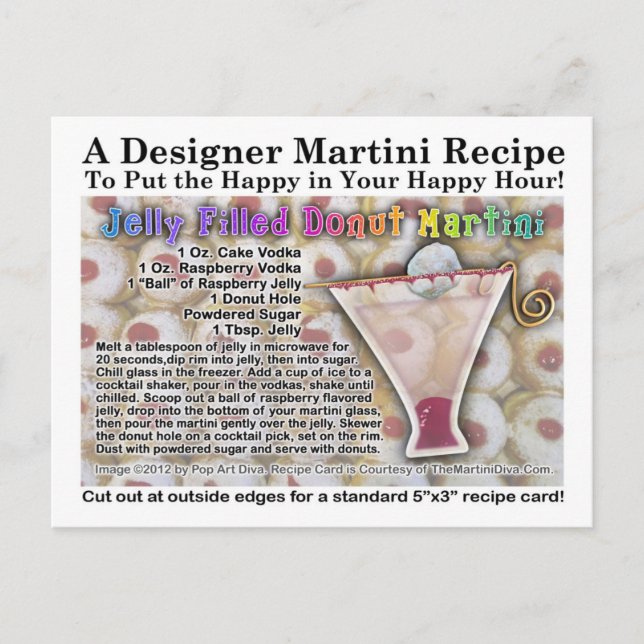 Carte postale Recette Martini au beigne de confit  (Devant)