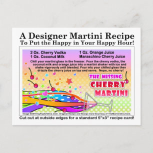 Carte postale Recette Martini Cherry manquante