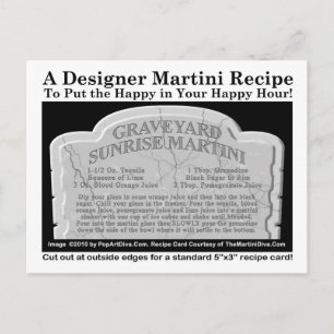 Carte postale Recette Martini Halloween du cimetiè