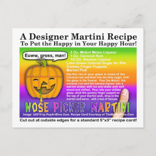 Carte postale Recette Martini Halloween Picker Nez