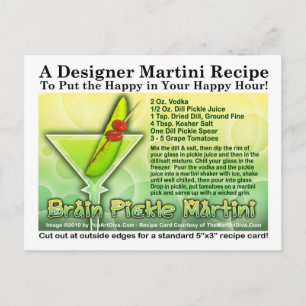 Carte postale Recette Martini Halloween Pickle Cer