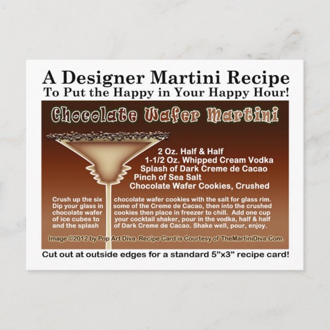 Carte postale Recette Martini Wafer au chocolat (Devant)