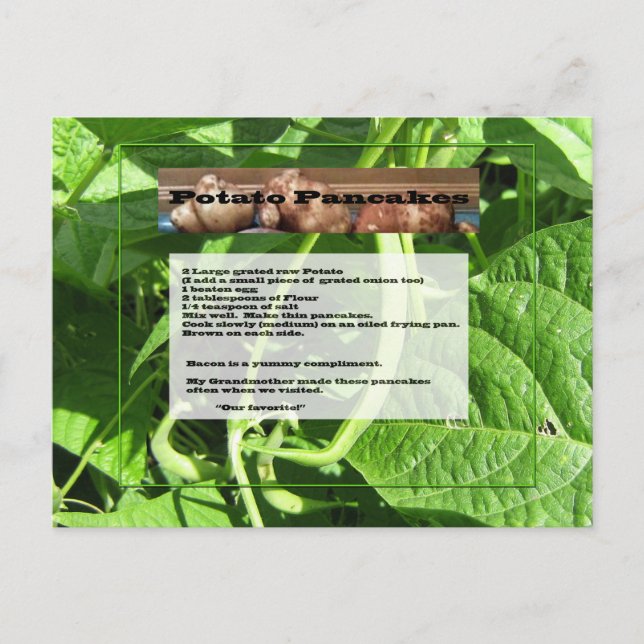 Carte postale Recette Pancakes Potato (Devant)