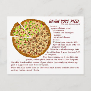 Carte postale Recette Pizza Boys Raven