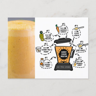 Carte Postale Recette Smoothie Glacière de carotte
