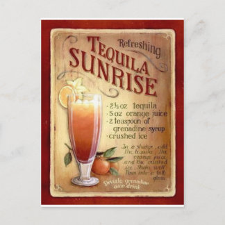 Carte Postale recette tequila sunrise