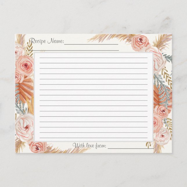 Carte Postale Recettes de verdure tropicale terreuse florale de  (Devant)