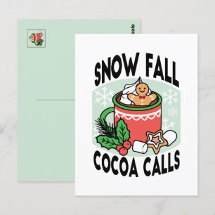 Carte Postale Réchauffez-vous avec les Appels de Cacao de Chute 