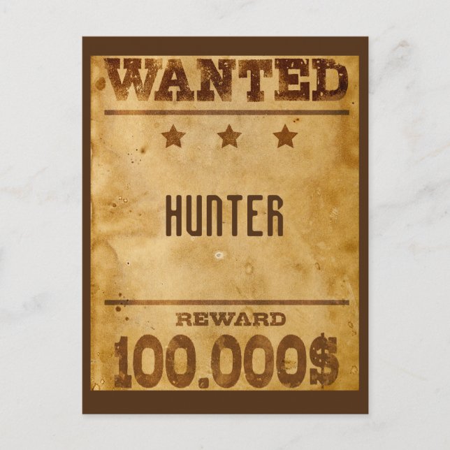 Carte Postale Recherché rustique 100000$ Personnalisé (Devant)