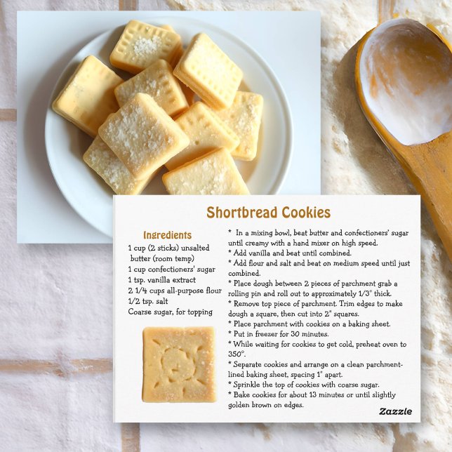 Carte Postale Recipe Card for Shortbread Cookies  (Créateur téléchargé)