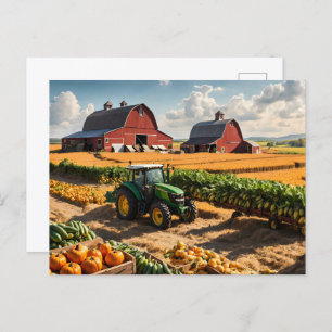 Carte Postale Récolte à la ferme