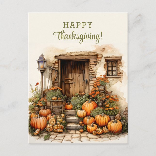 Carte Postale Récolte de Bon thanksgiving citrouille (Devant)