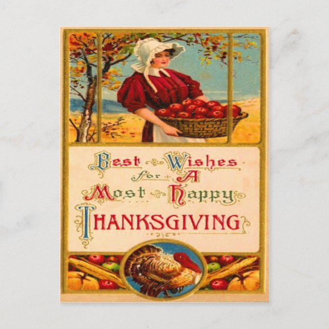 Carte Postale Récolte de pommes (Devant)