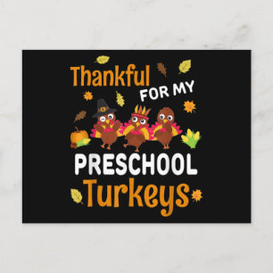 Carte Postale Reconnaissant pour mes dindes de maternelle Thanks