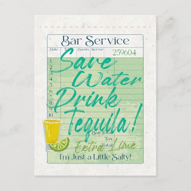 Carte Postale Reçu de vérification de l'invité Économisez de l'e (Devant)