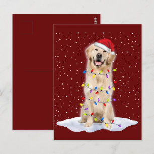 Carte Postale Récupérateur d'or Père Noël Christmas Tree Lights 