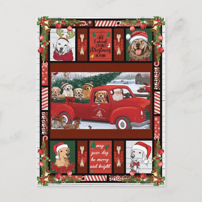 Carte Postale Récupérateur d'or Père Noël Rouge de Noël (Devant)