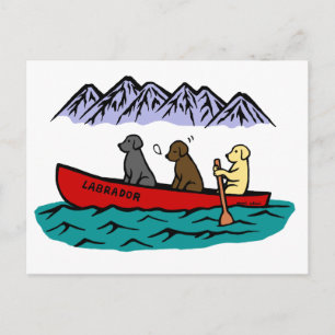Carte Postale Récupérateurs Canoeing Labrador
