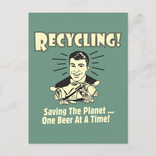Carte Postale Recyclage : Sauver la Planète (Devant)