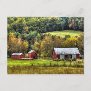 Carte Postale Red Barns Automne Automne Virginie Campagne