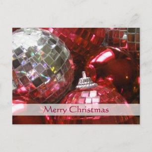 Carte postale Red Baubles 'Joyeux Noël'