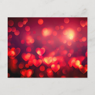 Carte Postale Red Bokeh Hearts