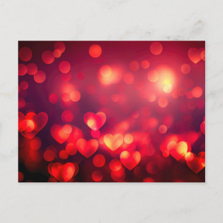 Carte Postale Red Bokeh Hearts