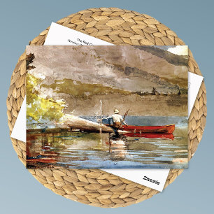 Carte Postale Red Canoe Fishing Winslow Homer