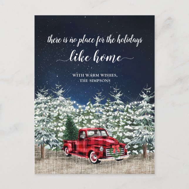 Carte Postale Red Christmas Truck Holiday Moving Faire-part (Devant)