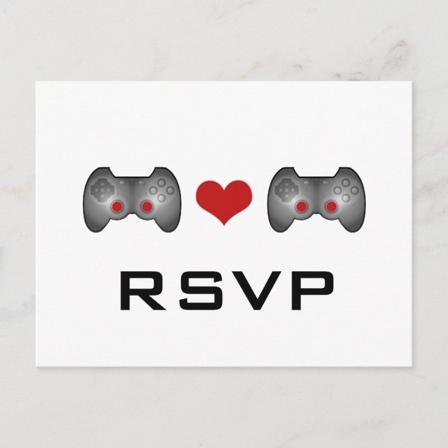 Carte postale Red Cute Gamer RSVP (Devant)