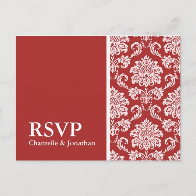 Carte postale Red Damask RSVP (Devant)