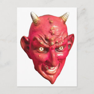 Carte Postale Red Devil Satan Demon Hell Horns