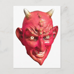 Carte Postale Red Devil Satan Demon Hell Horns