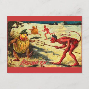 Carte Postale Red Devil Vintage