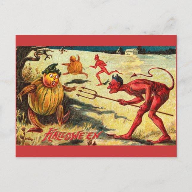 Carte Postale Red Devil Vintage (Devant)