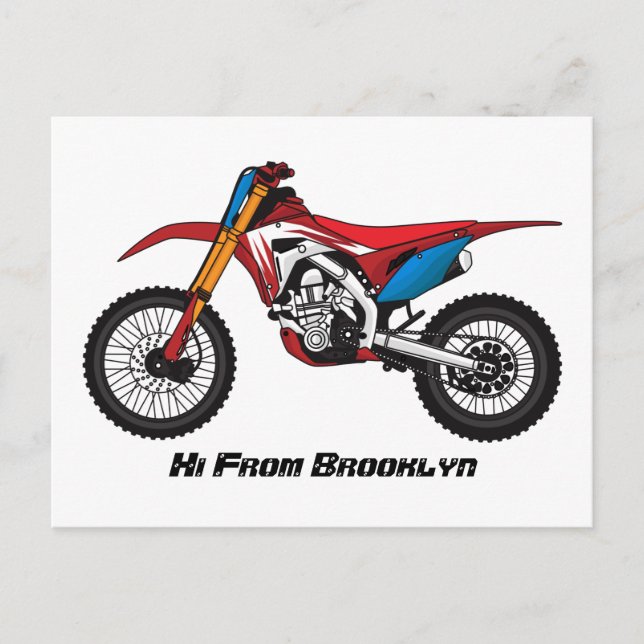 Carte Postale Red dirt bike motorcycle (Devant)