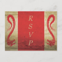 Carte postale Red Dragon Wedding RSVP