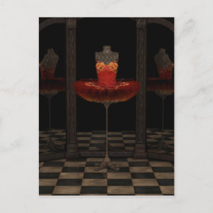 Carte Postale Red Firebird Classique Ballet Tutu Réflexions