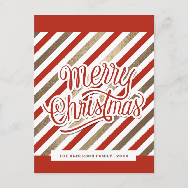 Carte postale Red Gold Joyeux Noël (Devant)
