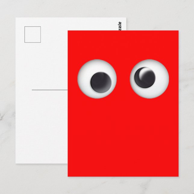 Carte Postale Red Googly Eyes Saint Valentin (Devant / Derrière)