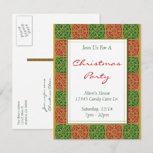 Carte postale Red Green Motif Custom Christmas Par