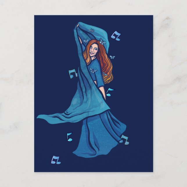 Carte Postale Red Hair Belly Dancer art Belly Dancing Redhead (Devant)