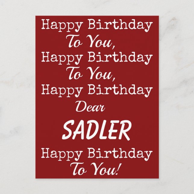 Carte postale Red Happy Birthday Song (Devant)