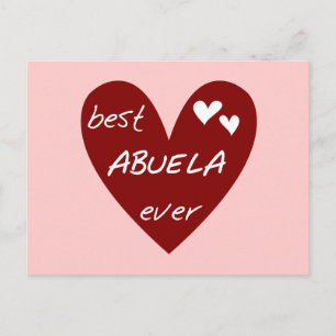 Carte Postale Red Heart Best Abuela Ever T-shirts et cadeaux