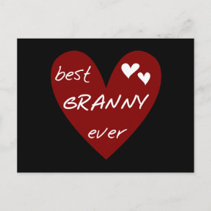 Carte Postale Red Heart Best Granny Ever Tshirts et cadeaux