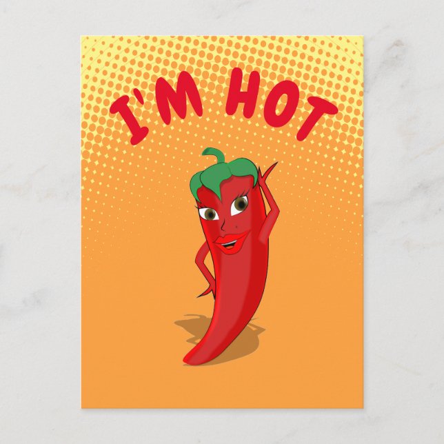 Carte postale Red Hot Pepper Diva Gradient (Devant)